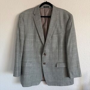 Lauren Ralph Lauren 48R Houndstooth Blazer‎ Sport Coat Silk Wool Preppy Academic
